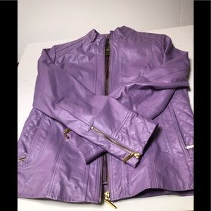 Beautiful Iman Lavender Leather Jacket